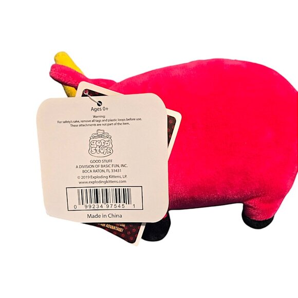 Exploding Kittens Hot Pink Pig-A-Corn 2019 Collectible 11" Plush with Bonus Card - Picture 7 of 9